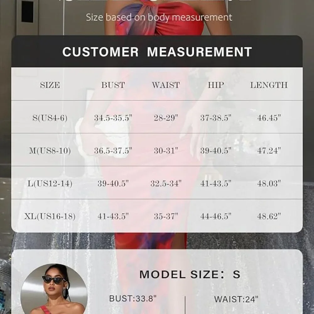 ❤️ DRESSTELLS One Shoulder Red Tie Dye Maxi Dress | Size Small | NWT ❤️ - Picture 4 of 6